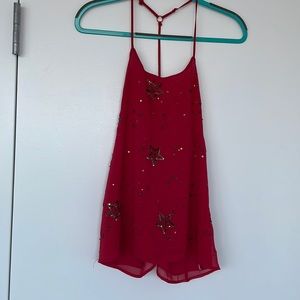 Free People size S sequined red camisole